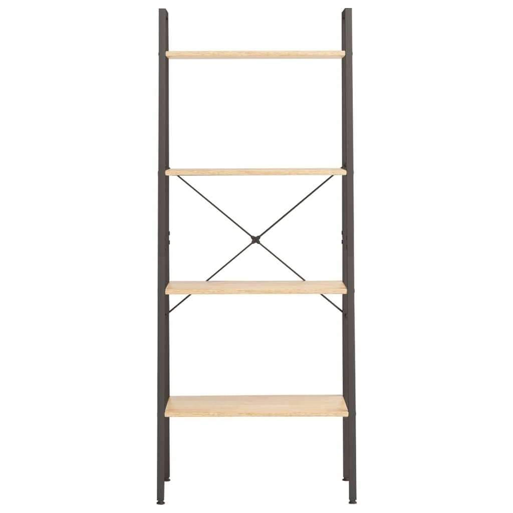 "2026 Aktion" Standregal 4 Böden Hellbraun und Schwarz 56x35x140 cm - DEMöbel9404395