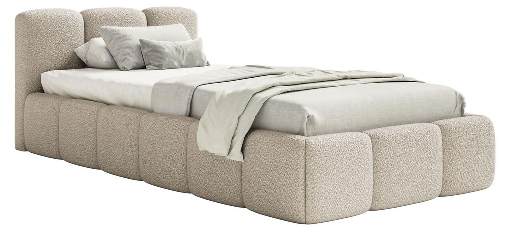 Selsey Cloudy Low – Lit rembourré 90 x 200 cm, bouclé beige Image du produit 