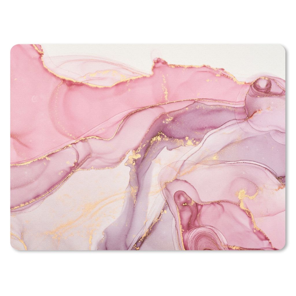 MuchoWow Mauspad Mousepad Gold - Marmor - Rosa 23x19 cm - Mousepads - Maus Mat - Pad - Mausunterlage - Schreibtischunterlage - Mauspad