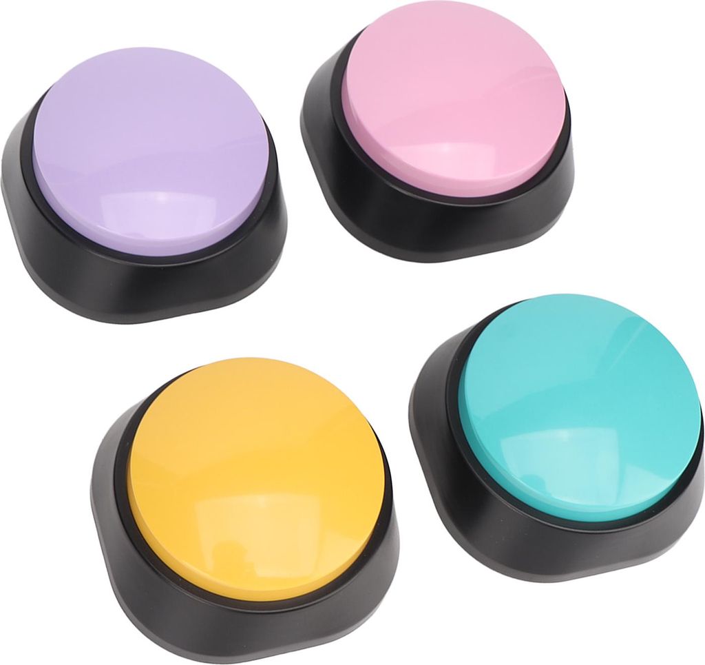 4 Stück Hundeknöpfe 30 Sekunden Aufnahme Clear Sound Haustier-Trainingssummer für Kommunikation Sprachaufzeichnung