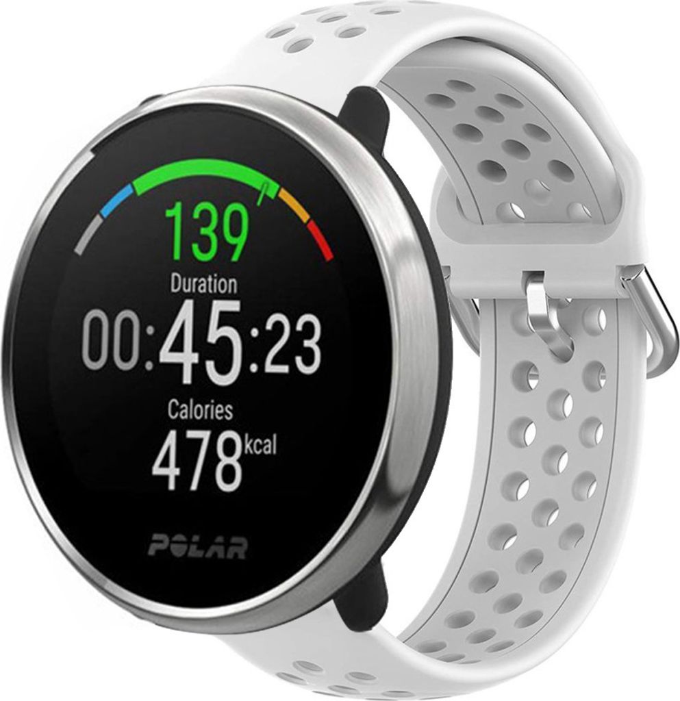 Strap-it Polar Ignite Silikonband mit Löchern (Weiß)