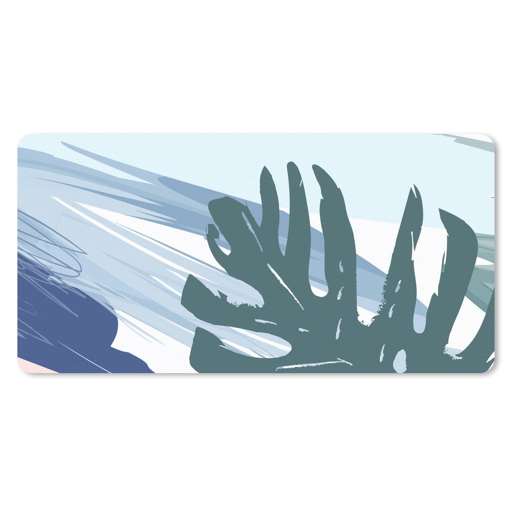 MuchoWow Schreibtischunterlage Sommer - Monstera - Grün 80x40 cm - XXL Mauspad - Gaming Mauspad