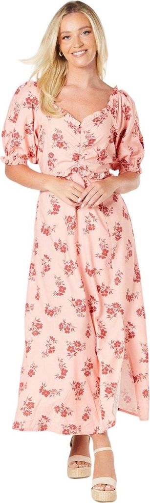 Dorothy Perkins - Midikleid für Damen Puffärmel DP6011 (36 DE) (Pink)