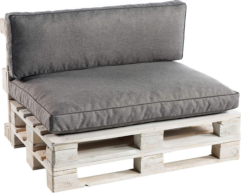 Palettenkissen aus Schaumstoff PWK (Sitzkissen 120x50, Grau)