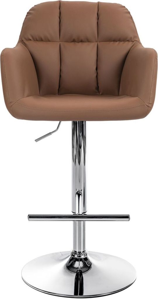 Barhocker Natoma Kunstleder chrom hellbraun