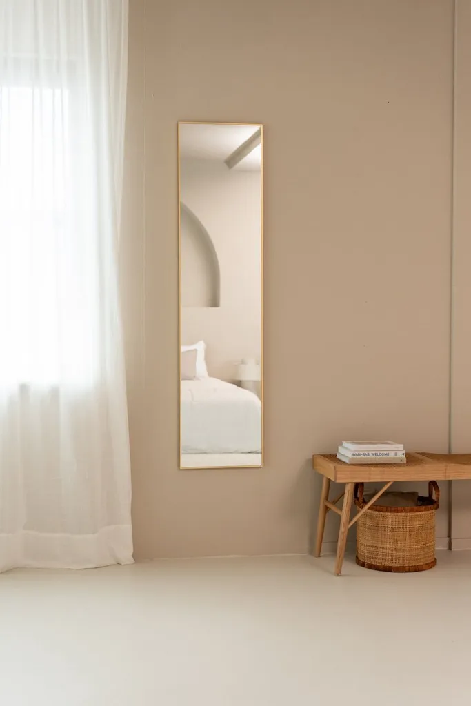 SensaHome Miroir Intégral Rectangulaire Or 39x156 cm pour Chambre - 5