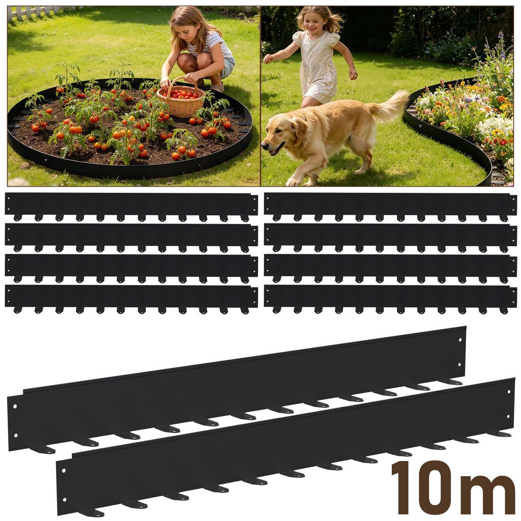Ikodm Bordo flessibile per prato 100x10 cm, set da 10 m (10 Immagine del prodotto 