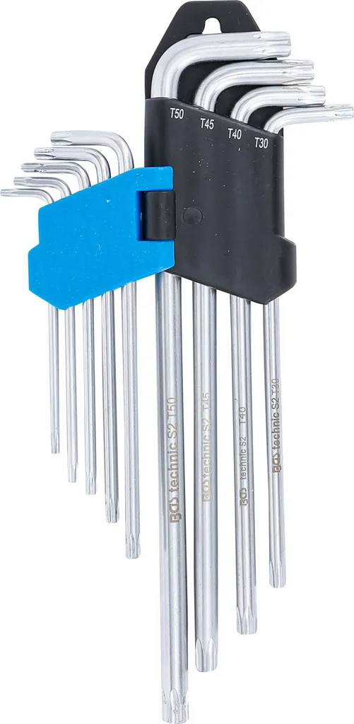 Clés mâles coudées T10-50 BGS 793 pour vis difficiles d'accès - 9 pcs - 5
