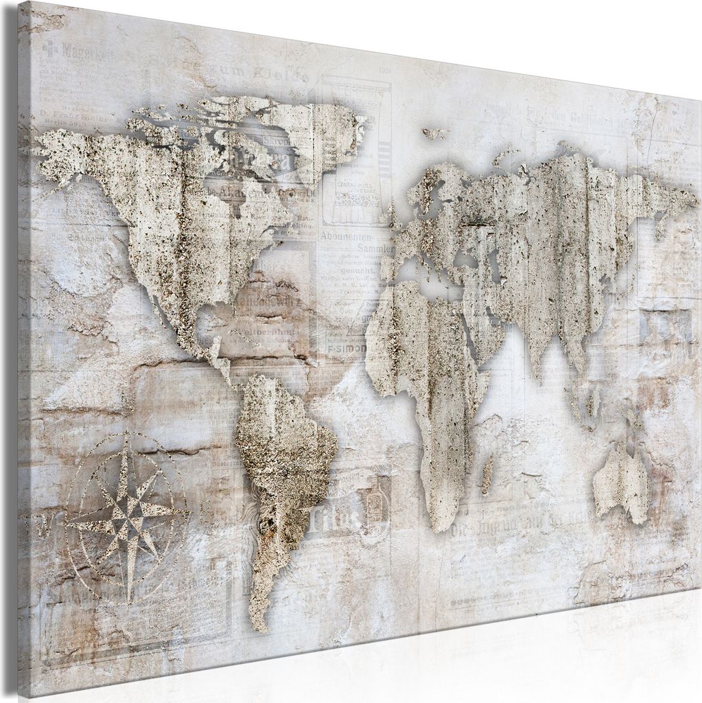 Modernes Wandbild k-A-0502-b-a (120x80 cm) - 1 Teilig Bilder Fotografie auf Leinwand Foto Bild Dekoration Wand Bilder Kunstdruck WELTKARTE