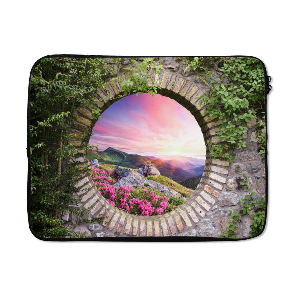 MuchoWow Laptop Hülle 15 Zoll Landschaft - Blumen - Aussicht - Berg Laptoptasche - Laptoptasche - Sleeve - Rundum-Schutz