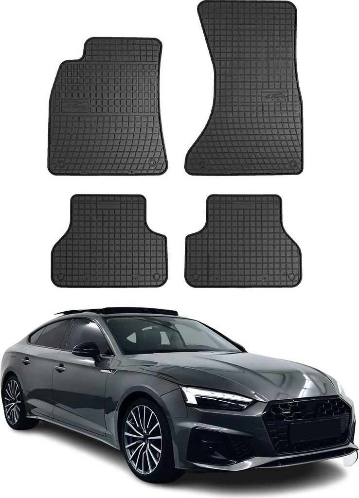 2016-2024 Audi A5 F5 Sportback Fußmatten Gummi Schwarz 4 tlg