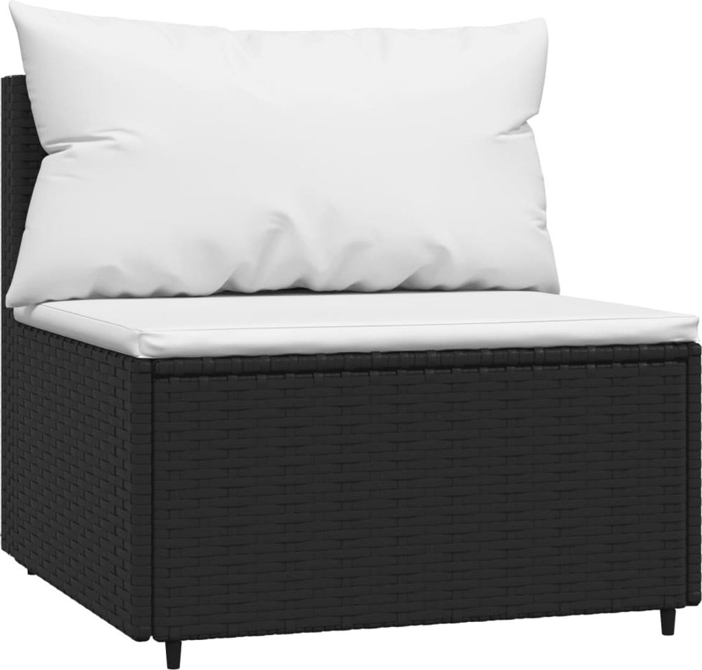 vidaXL 3dílná zahradní souprava s polštáři Black Poly Obrázek produktu 6