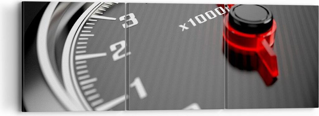 Bild auf Leinwand - Leinwandbild - Tachometer Auto Pfeil - 90x30cm - Wand Bild - Wanddeko - Leinwanddruck - Bilder - Kunstdruck - Wanddekoration - ...