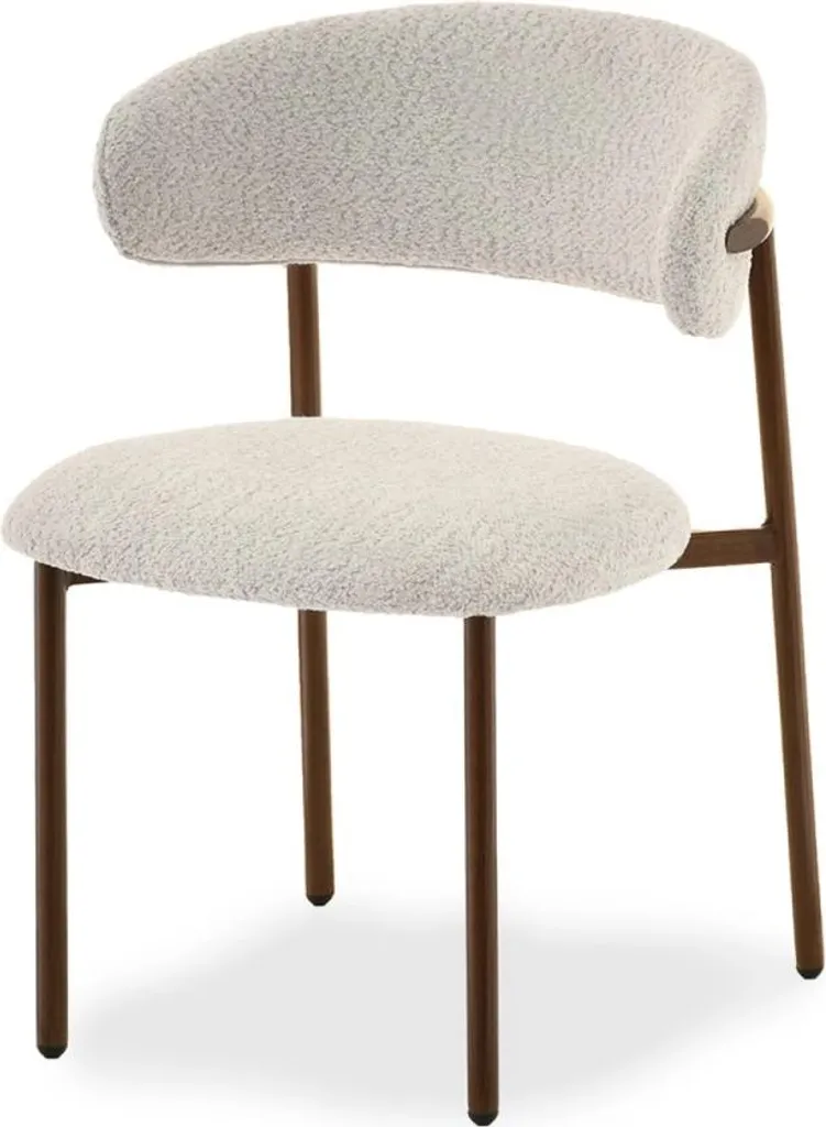 Sedia da pranzo ADRIENNE beige e noce | Design Elegante per Soggiorno