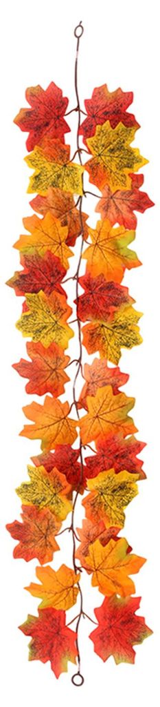 Künstliche Ahornblattgirlande (100/175 cm), UV-beständig, für Herbst, Halloween, Erntedankfest, Kaminsims, Veranda, Innen- und Außendekoration