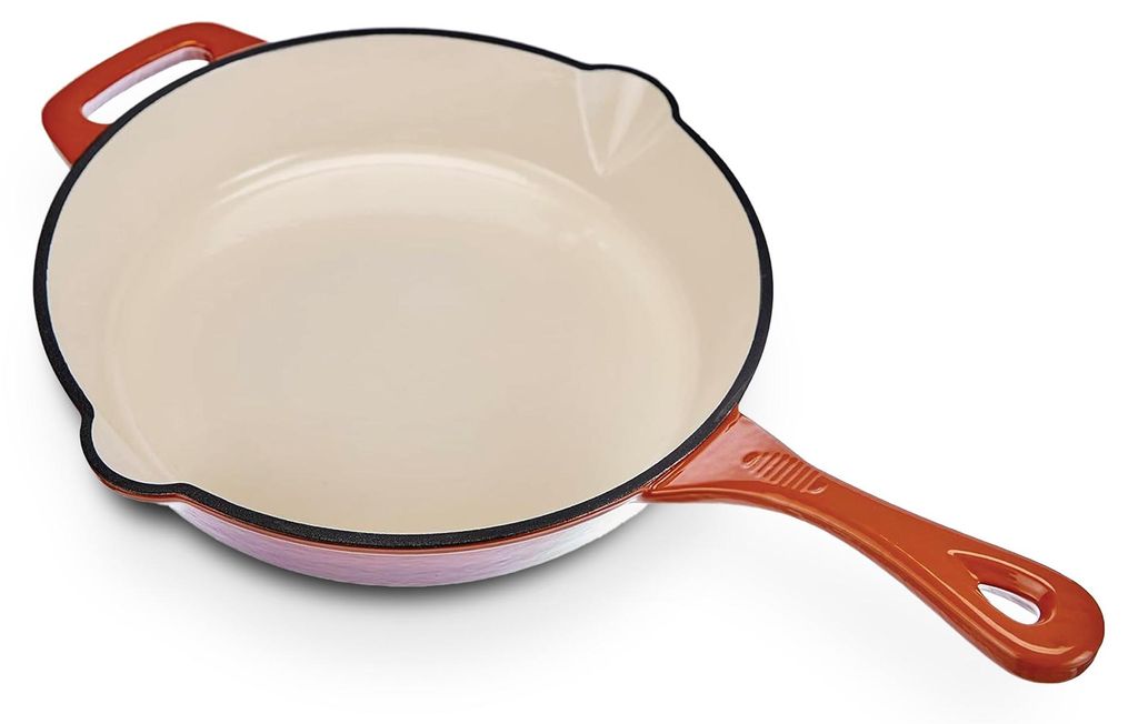 Padella in ghisa GSW Ø 26 cm con 2 beccucci, smaltata rosso Immagine del prodotto 