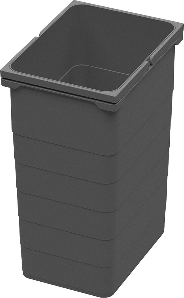 Ninka Abfallsammler 26l Mülleimer mit praktischem Bügelgriff, Kunststoff dunkelgrau