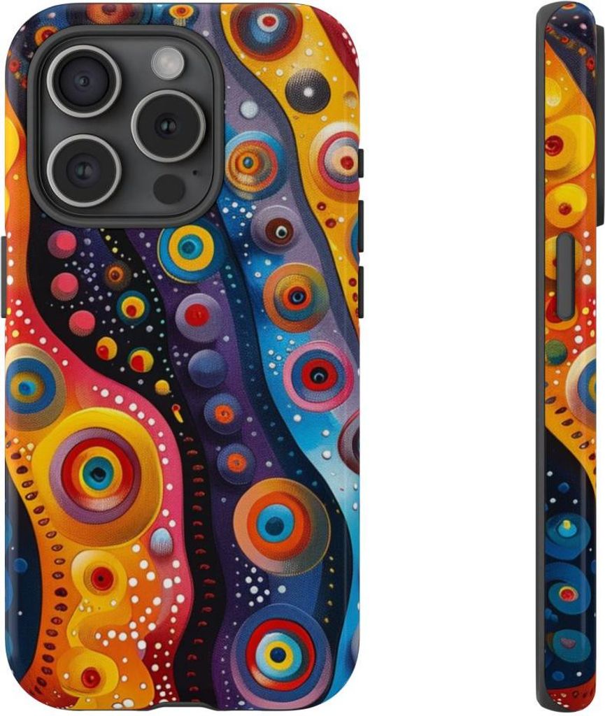Buntes abstraktes Kreismuster – Hülle Kompatibel mit iPhone 15 Pro