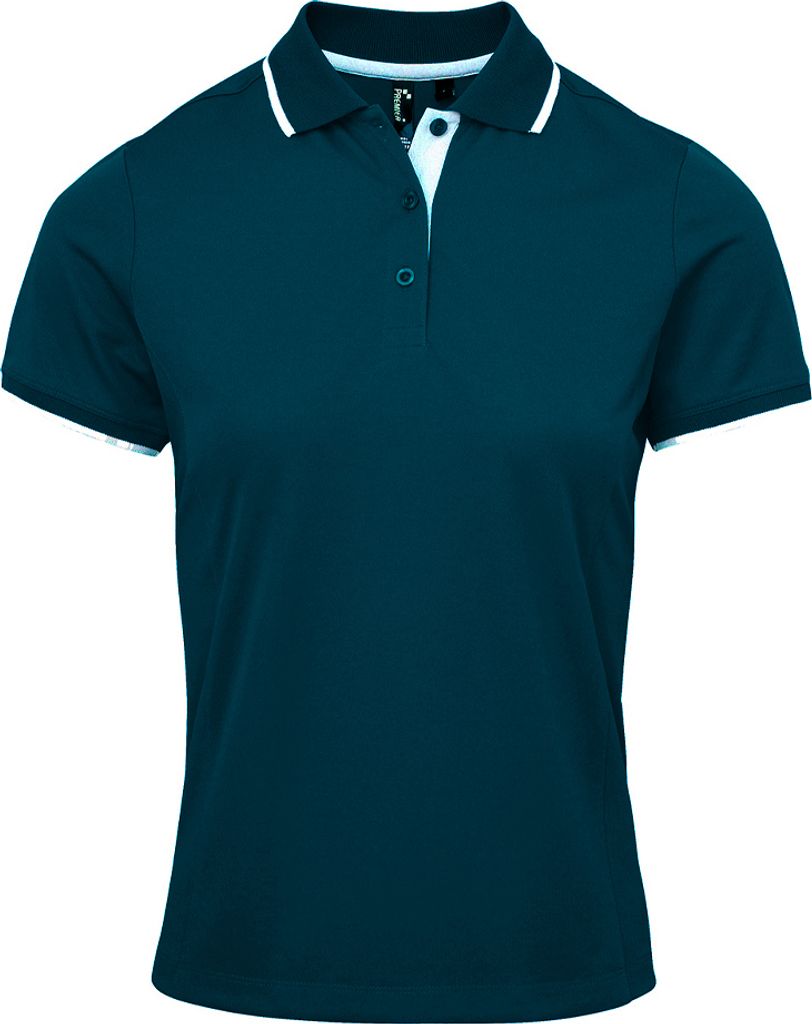 Premier - "Coolchecker" Poloshirt für Damen PC5459 (S) (Marineblau/Weiß)