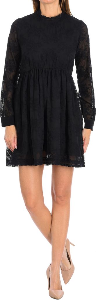 Eleven Paris TUNIS-Kleid mit langen Ärmeln und Rundhalsausschnitt 16F2DR17 für Damen