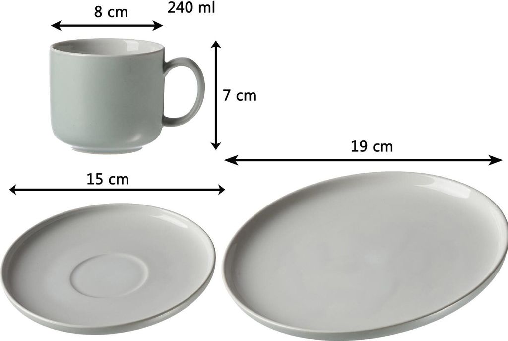 Kaffeeservice 12 tlg. Jasper mint Kaffeeservices