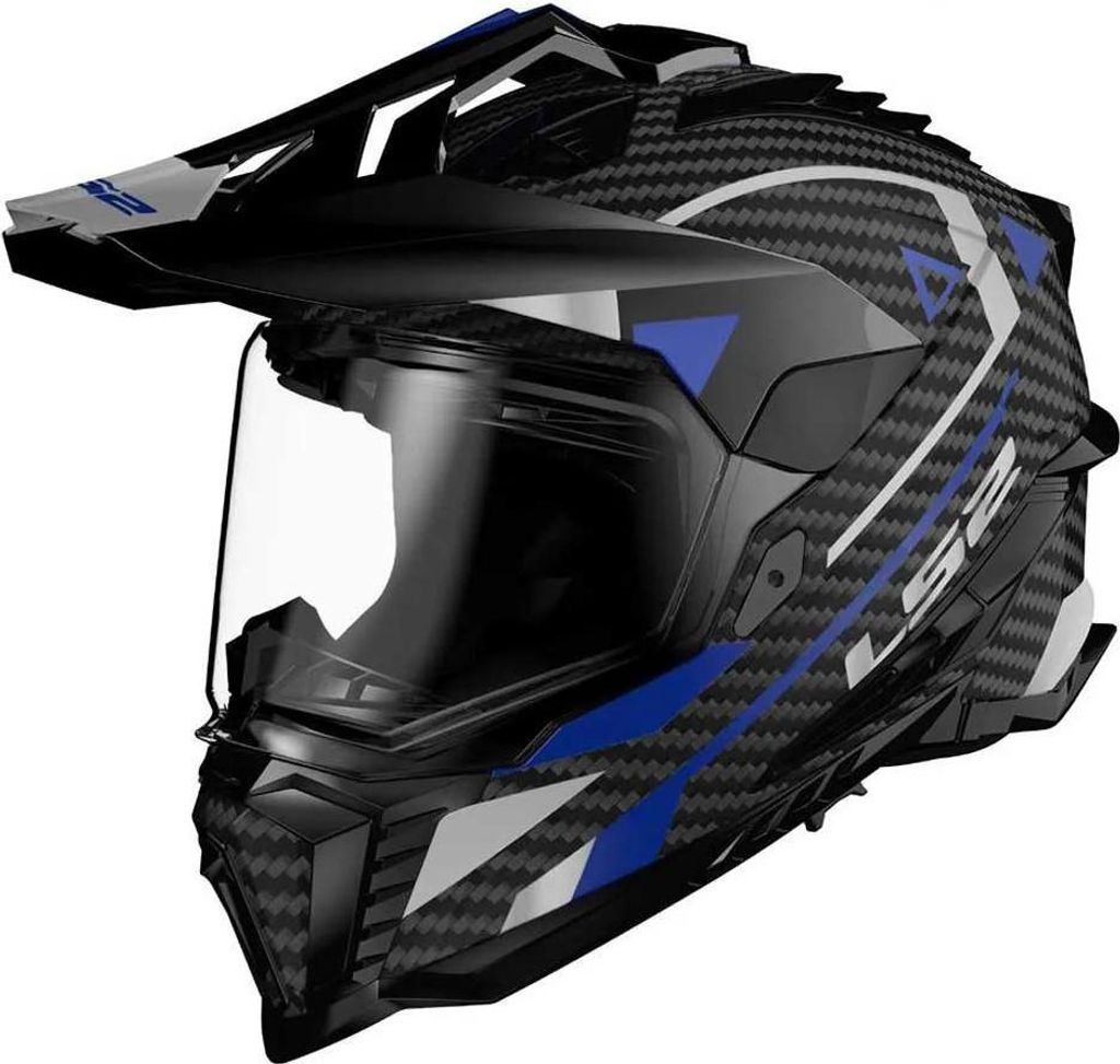 Ls2 Mx701 Explorer Carbon Adventure Integralhelm Schwarz S Schwarz S