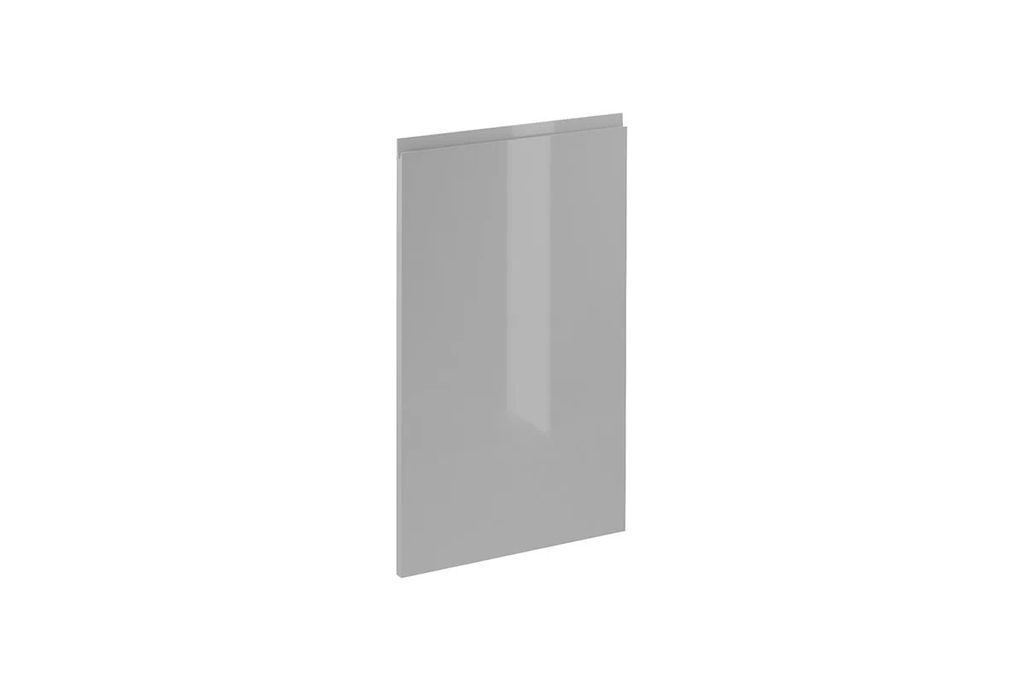 Frontblende 45 cm Küchenunterschrank ohne Arbeitsplatte, Aspen D45FZW Grau/Hochglanz