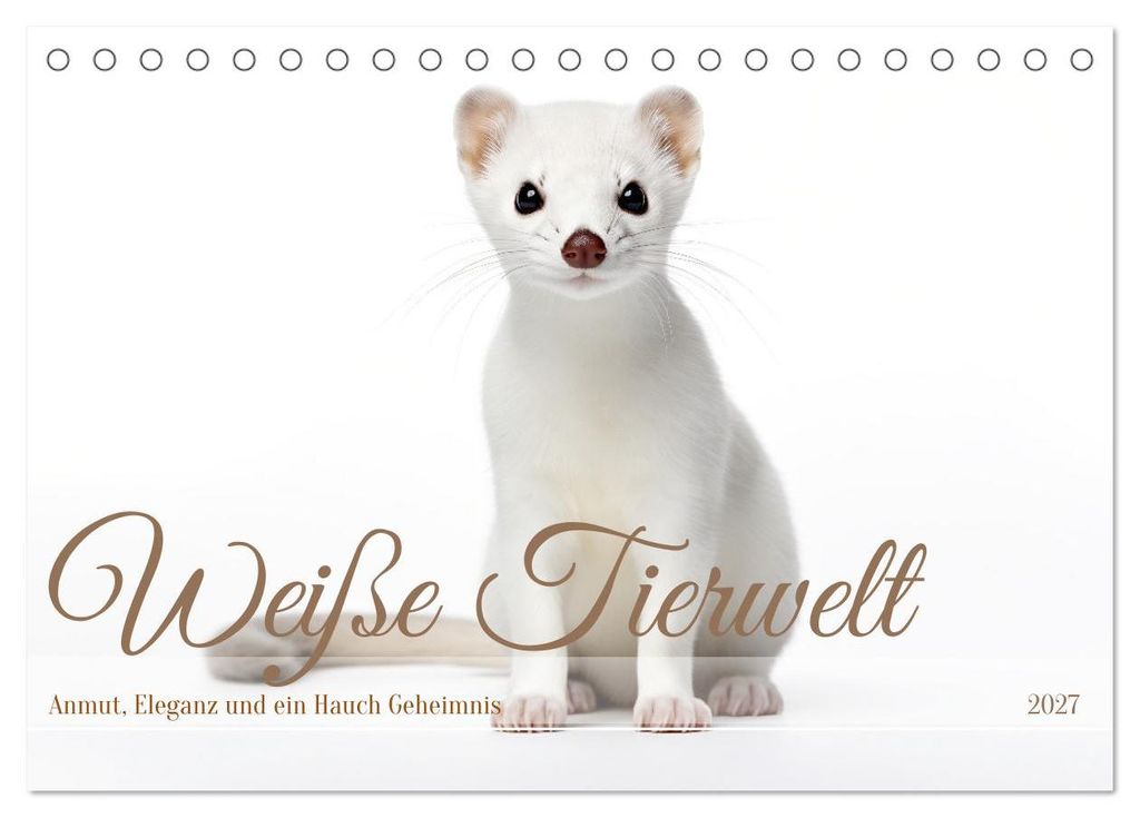 Weiße Tierwelt (Tischkalender 2027 DIN A5 quer), CALVENDO Monatskalender