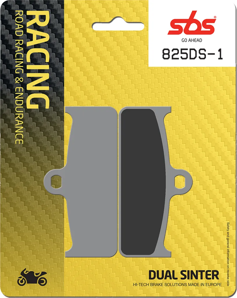 Plaquettes de frein SBS 825DS-1 Dual Sinter pour Road Racing Endurance