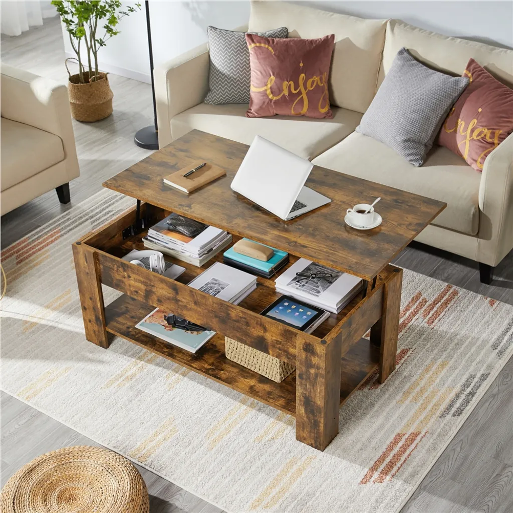Table d'appoint relevable et table basse de salon en métal industriel - 3