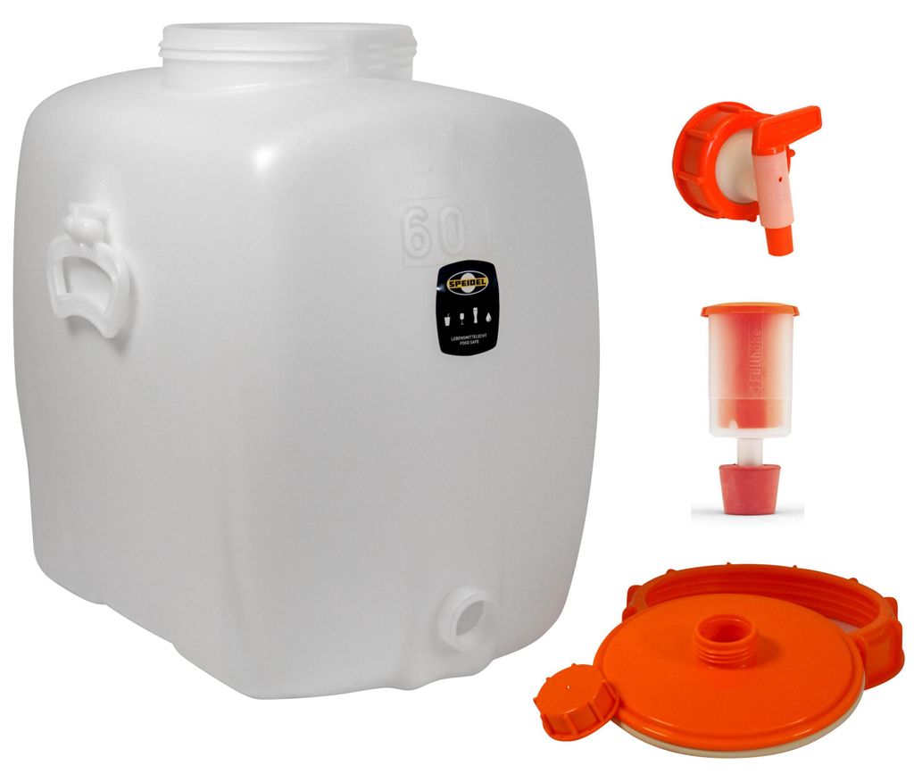 Speidel Getränkefass Oval 60 Liter mit Auslaufhahn NW 15 incl. Gärspund