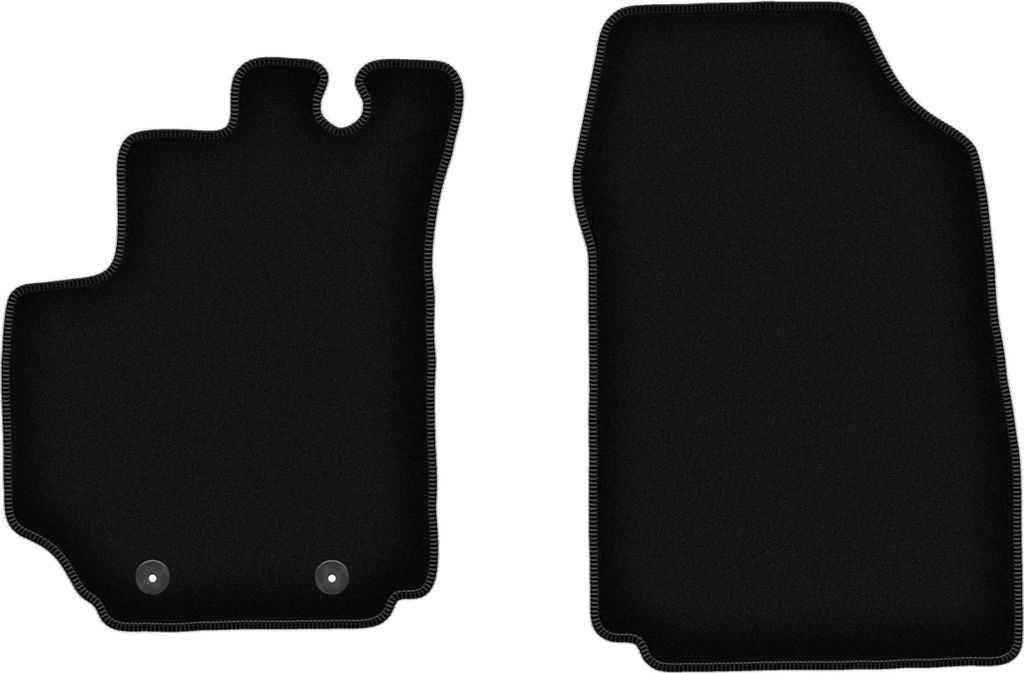Wielganizator Velours-Autoteppiche vorne – passend für FIat Croma II (Combo, Bj. 2005-2011) – schwarz, passgenau, mit Befestigungen set 2 Stk.