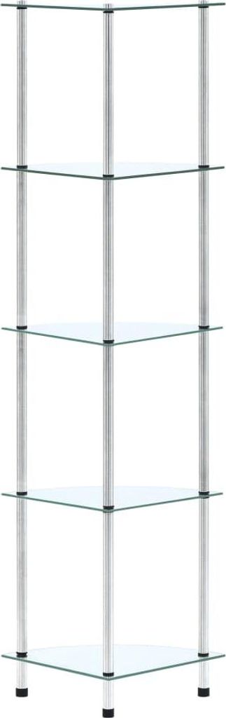 vidaXL Regál s 5 policami Transparentný 30x30x130 cm Obrázok produktu 