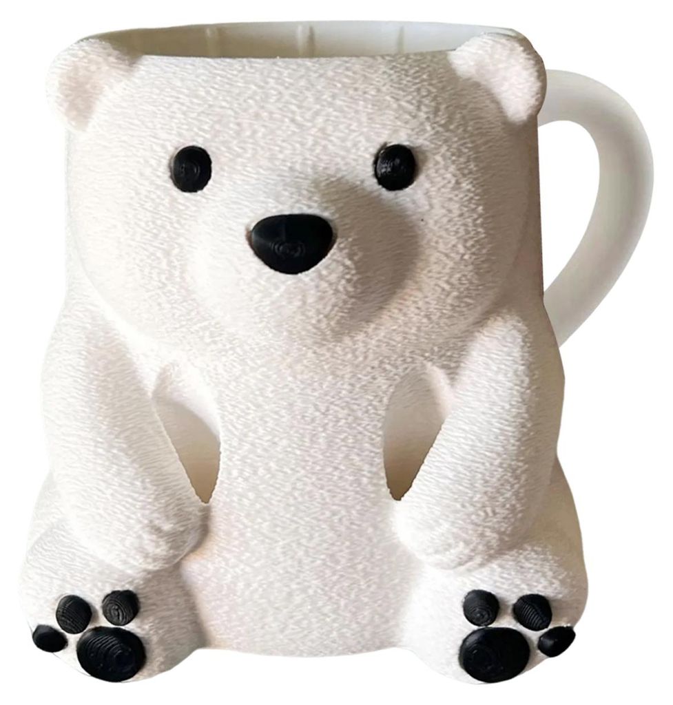 Eisbecherhalter in Form eines Eisbären, 3D-gedruckt, niedlicher Tier-Eisbecher, auslaufsicherer Eisbecherhalter