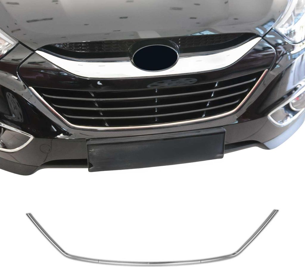 Kühlergrill Leisten Grillleisten für Hyundai ix35 2010-2015 Gebürstet Chrom 1tlg