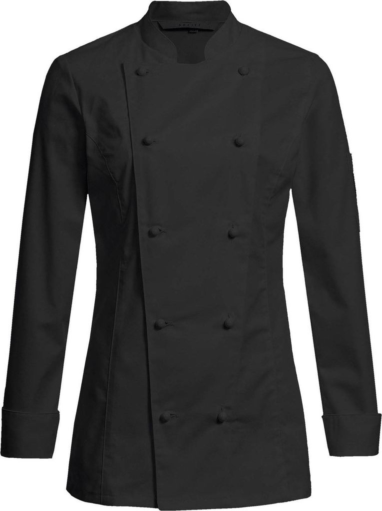Greiff GASTRO MODA Damen Cuisine Premium Kochjacke Regular Fit Schwarz XXL