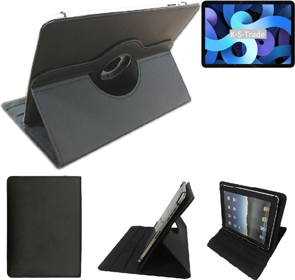 High quality kompatibel mit Apple iPad Air (2020) Wi-Fi Schutz Hülle 360° Tablet Case Schutzhülle Flip Cover schwarz. Tablet Hülle drehbar