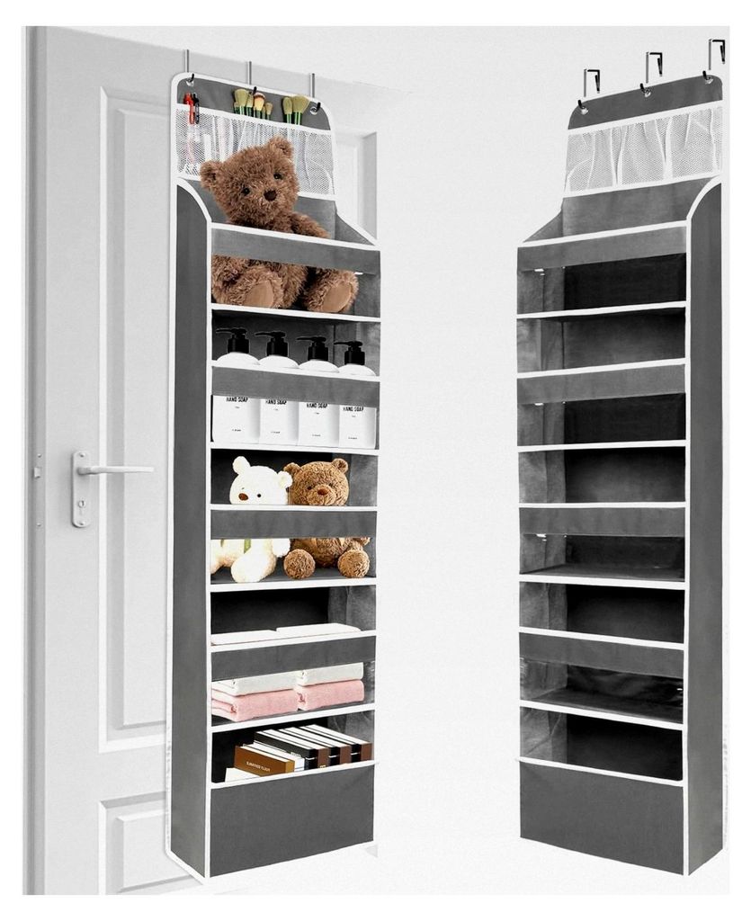 Türorganizer für die Küche mit 5 Fächern - Hängeregal für Bad, Küche und Kinderzimmer - Organizer mit transparenten Fächern und 3 Netztasch...