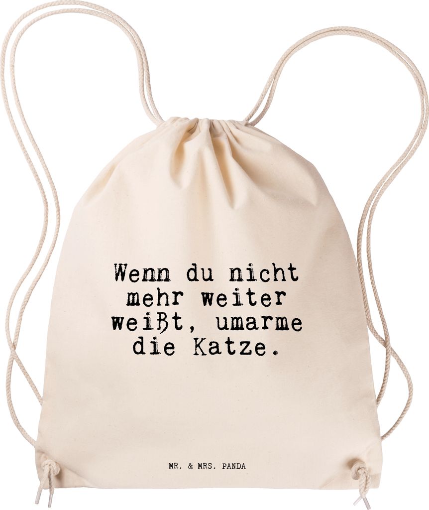 Mr. & Mrs. Panda Jutebeutel Wenn du nicht mehr... - Transparent - Geschenk, wander rucksack, Freundin, Haustier, kordelzugbeutel, Sportbeutel, gym,...