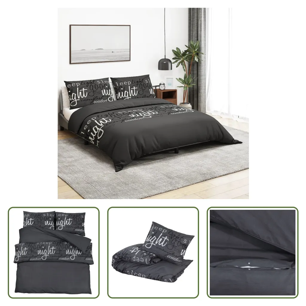 Biancheria da Letto Nera 135x200 The Living Store | Design Minimal in Cotone