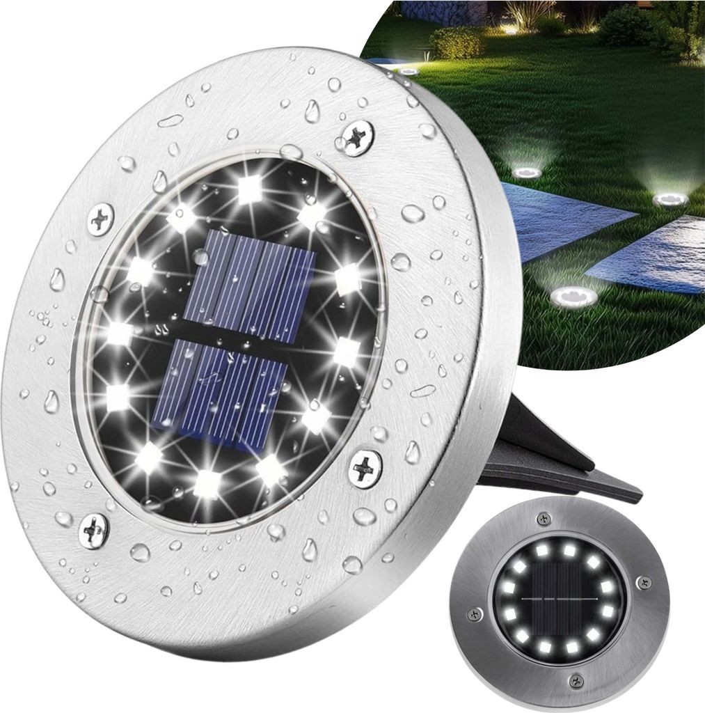 Światło słoneczne reflektor gruntowy 12 LED zewnętrzny IP44 Zdjęcie produktu 