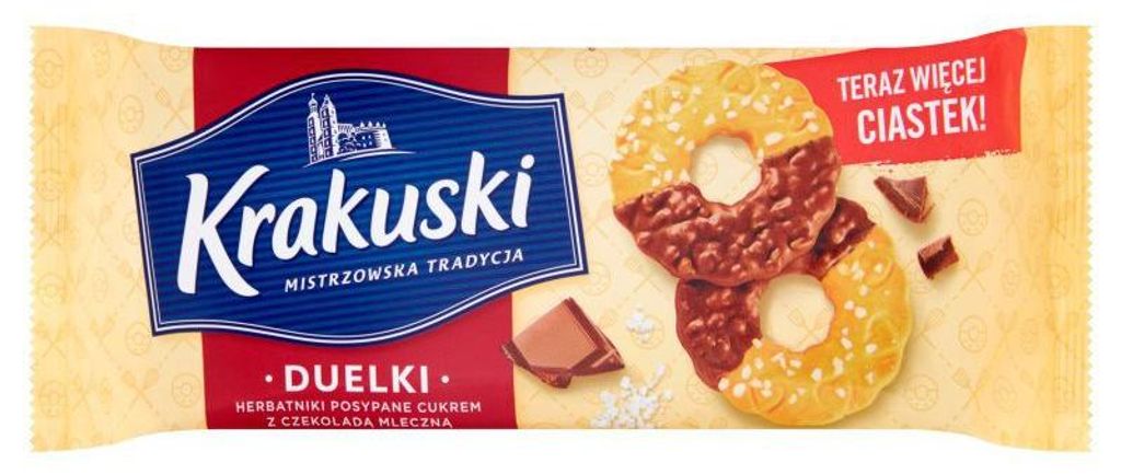 Krakuski Duelki Kekse mit Milchschokolade und Zucker 181 g Produktbild 