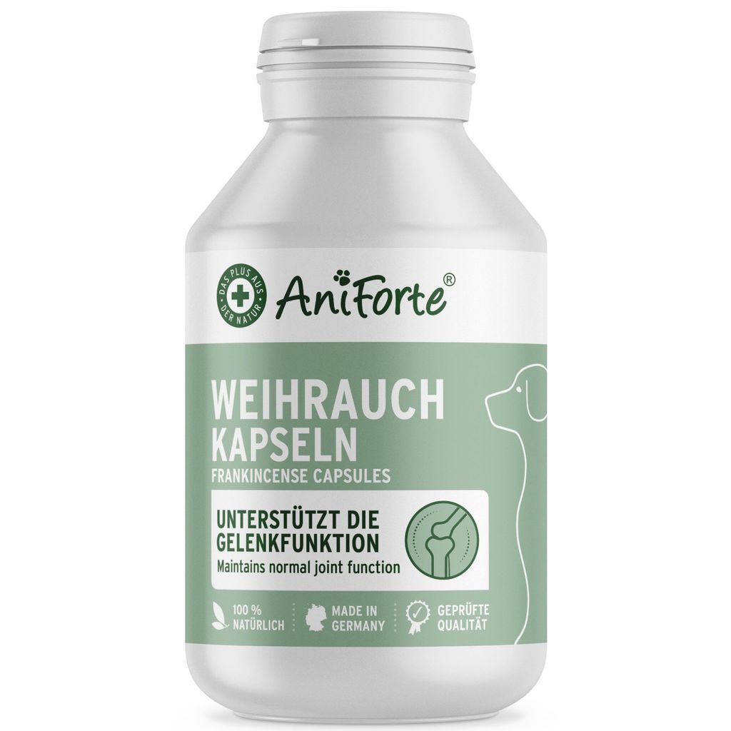 AniForte Weihrauchkapseln für Hunde 100 Stück - Natürliche Gelenktabletten mit Boswelliasäure, Unterstützung der Gelenke, Weihrauch für Hunde...