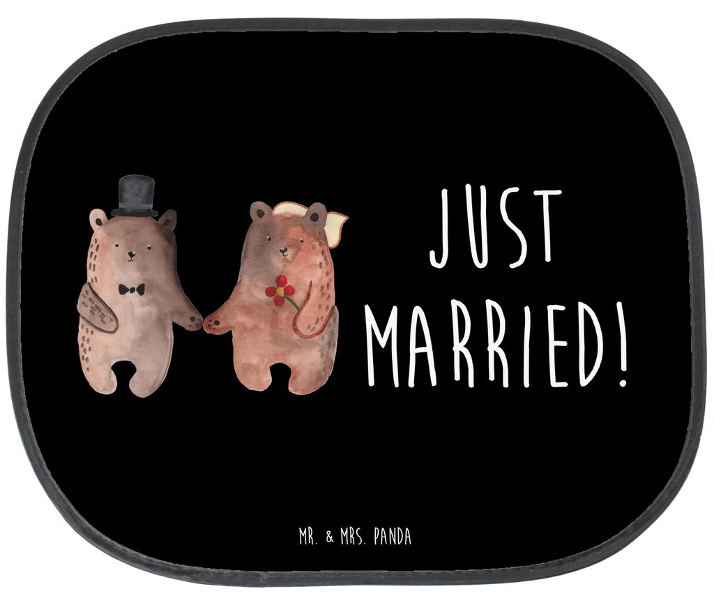 Mr. & Mrs. Panda Auto Sonnenblende Bär Heirat - Schwarz - Geschenk, Sonnenschutz, Verheiratet Heirate Hochzeit Hochzeitsgeschenk Hochzeitspaar, Te...