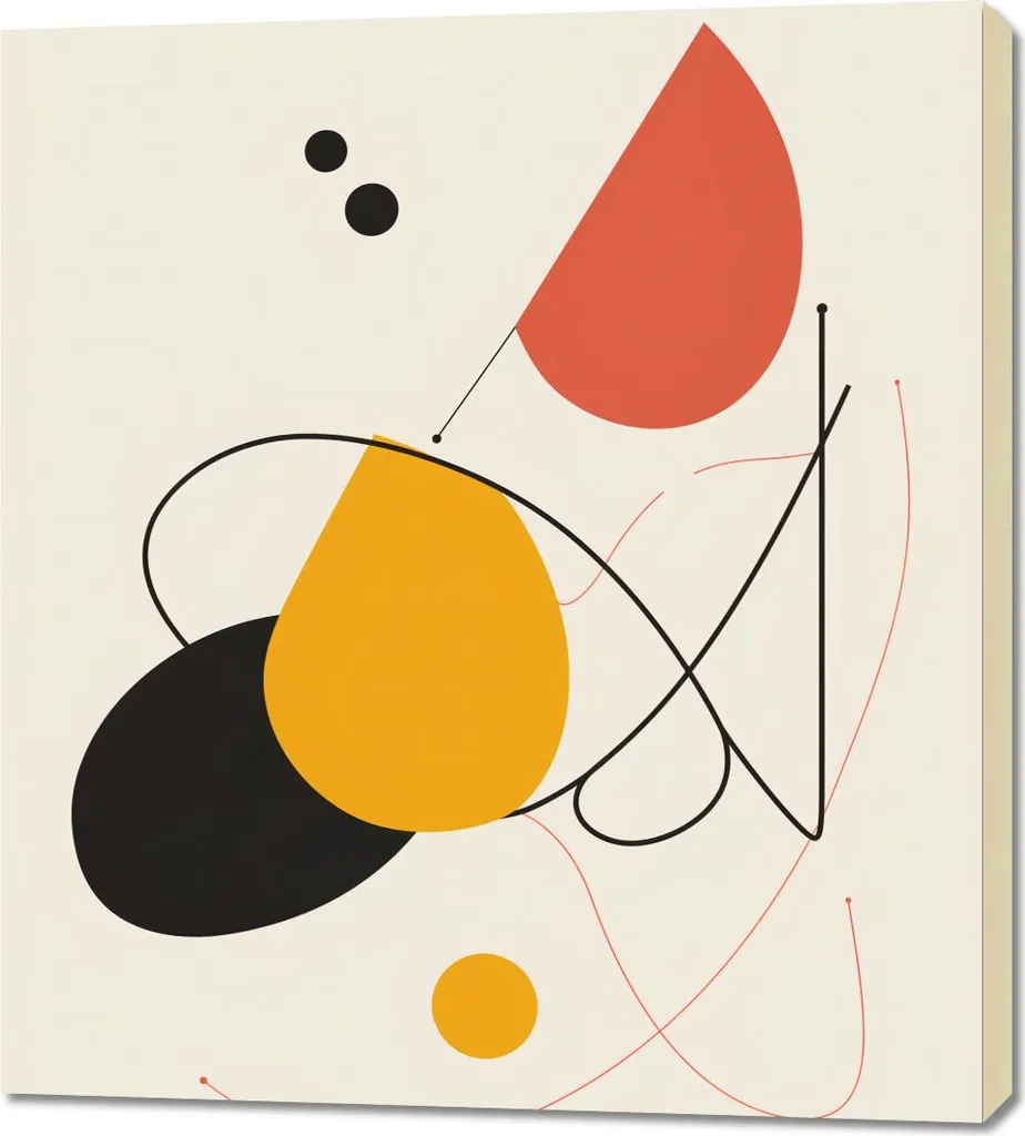 Tableau moderne Rhapsodie des formes avec châssis en bois