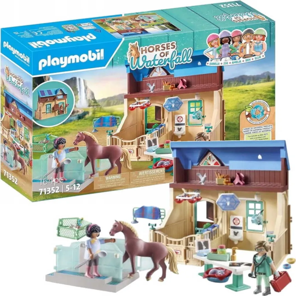 PLAYMOBIL 71352 Thérapie Équestre Waterfall avec Soins Vétérinaires