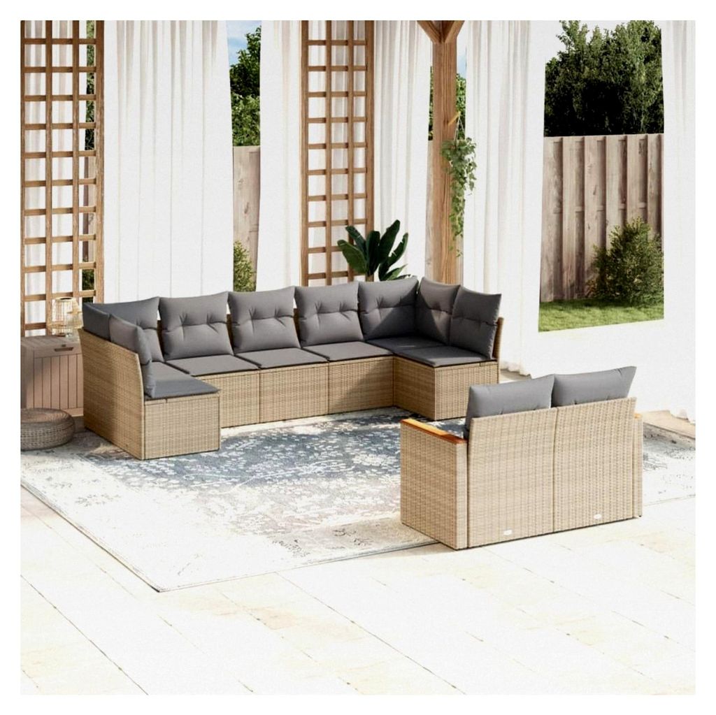 Gartenmöbel Set mit Stauraum - XXL Lounge Rattan Sofa für den Außenbereich