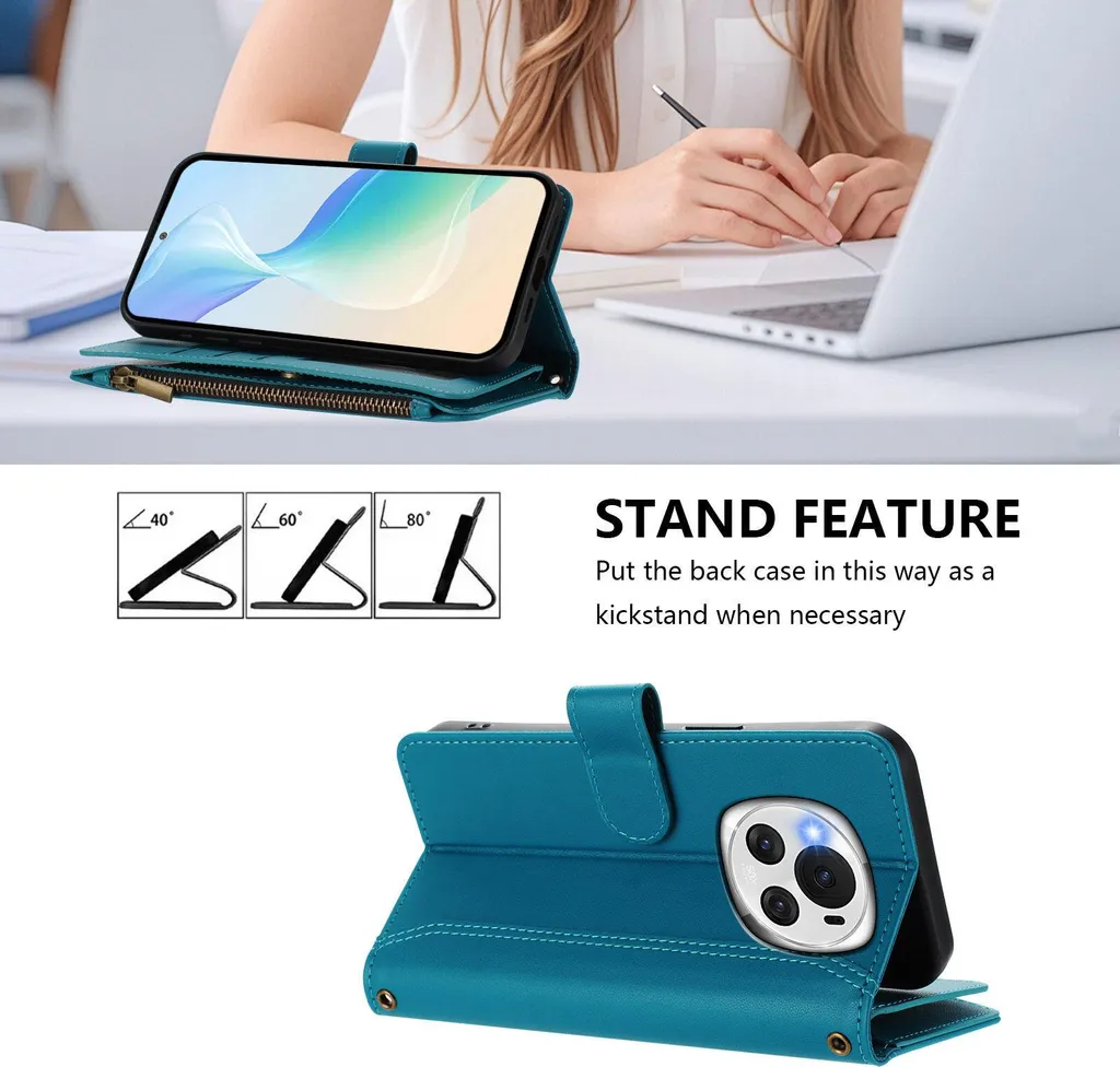 xinyunew Cover per Honor Magic 6 Pro, Magnetica protezione Wallet