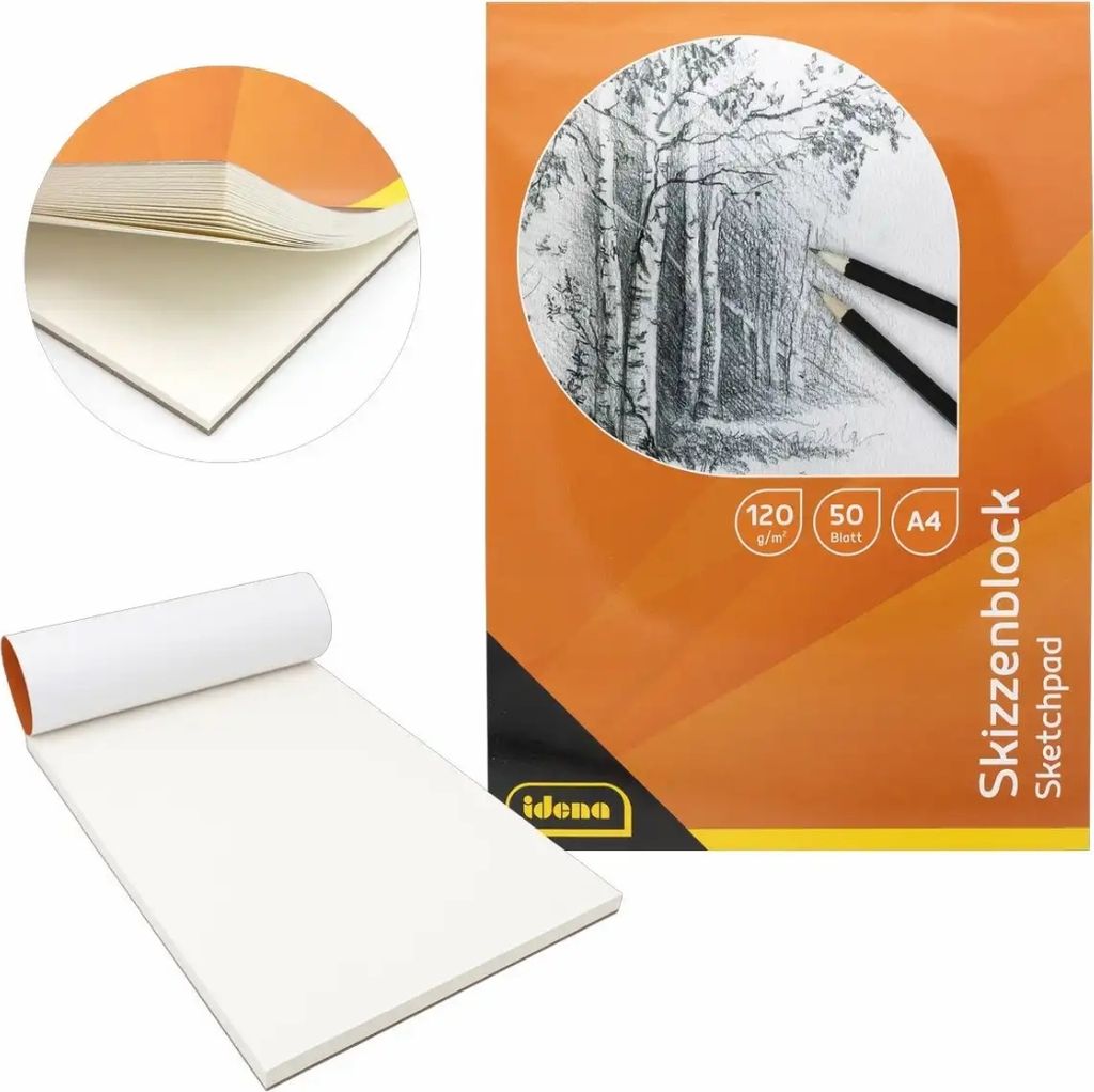 Idena Skizzenblock A4  50 Blatt 120gMix Produktbild 