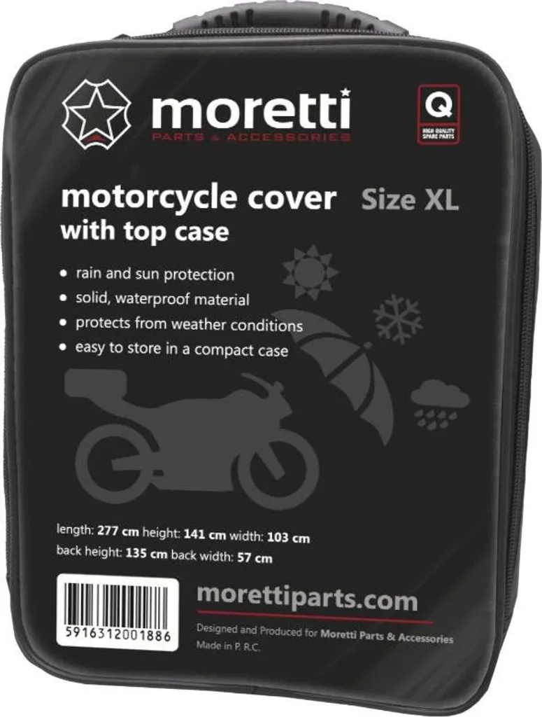 Acquista Coprimoto Moretti XL con Bauletto - Protezione H24 Moto